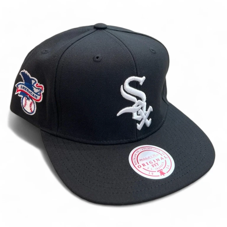 Men's MLB League Patch Snapback White Sox Black