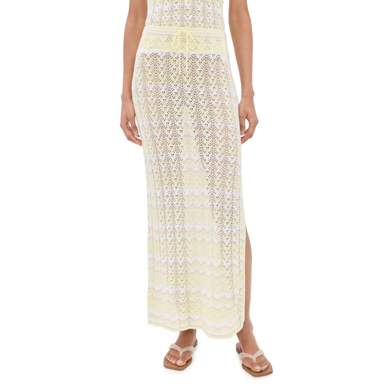 Splendid Eleni Sweater Skirt Lemon Drop Multi XS