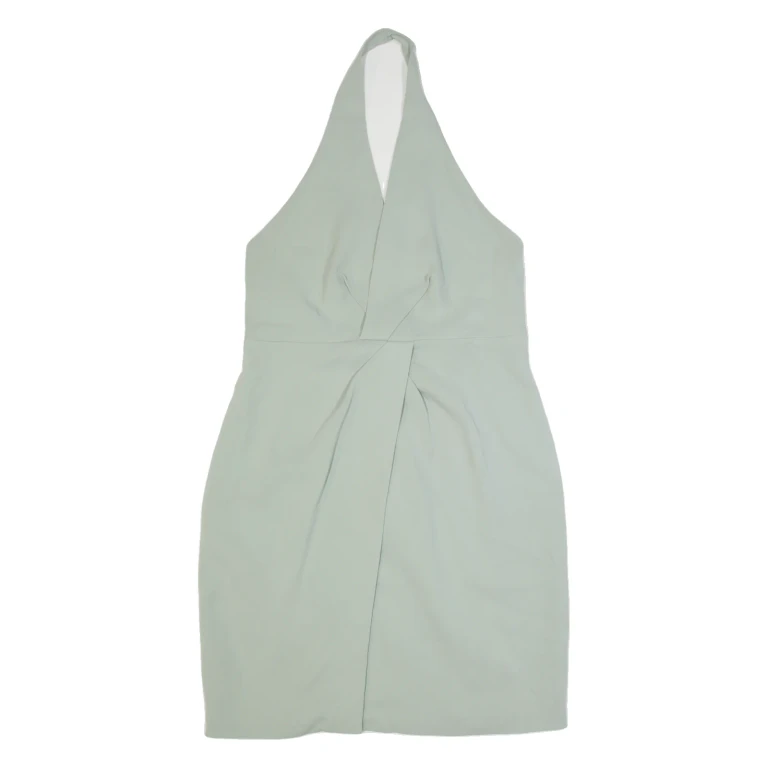 REISS Womens Bodycon Dress Green Sleeveless Knee Length UK 14
