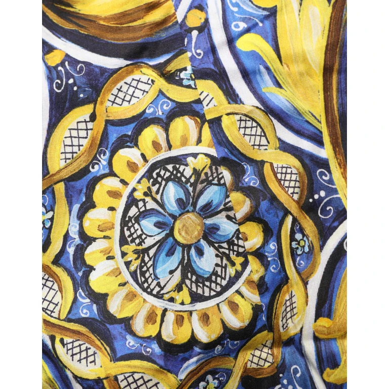 Dolce & Gabbana Multicolor Majolica Print Cotton Blouse Top Elastane - Women