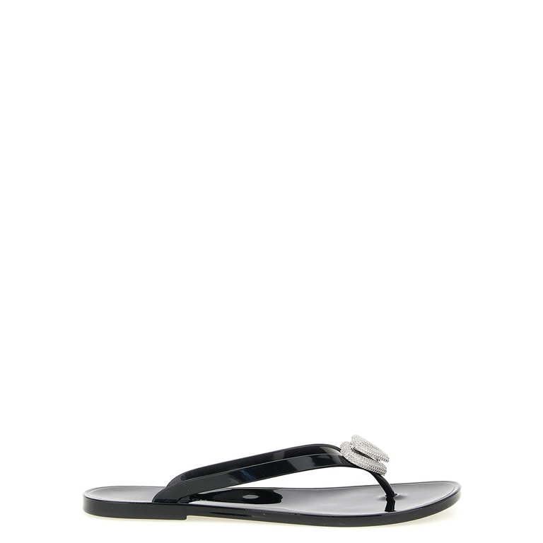 Mach & Mach Black Pvc Slides Shoe - Women