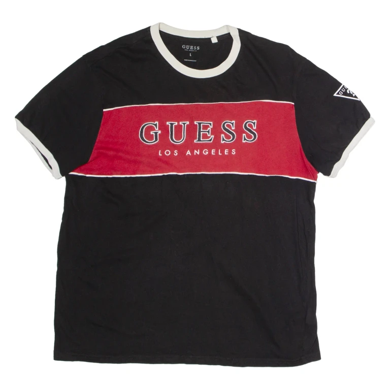 GUESS Mens T-Shirt Black L
