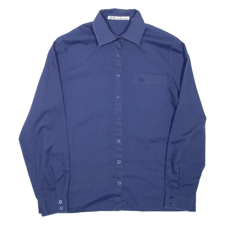 MARIO ROSELLA Womens Shirt Blue Collared Long Sleeve L