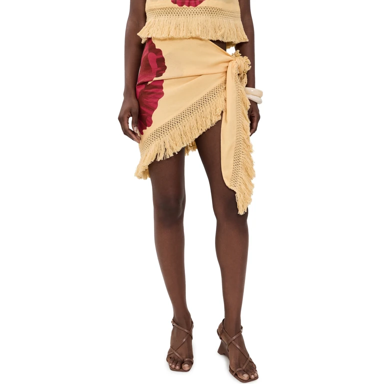 Fringe Skirt Poppy Flowers One Size