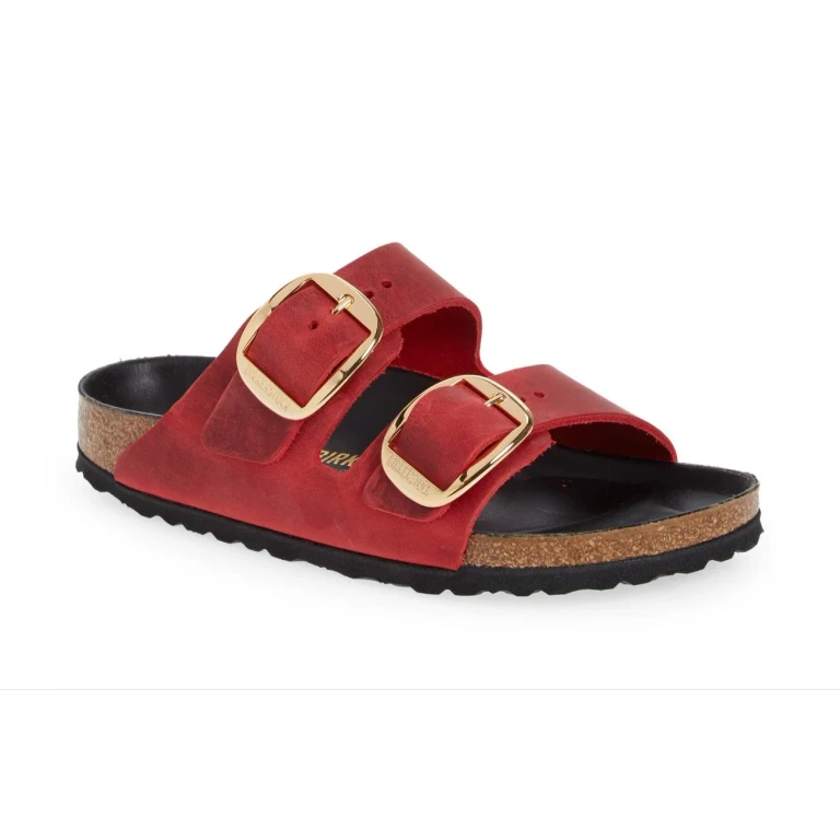 Arizona Big Buckle Oiled Leather Fire Red