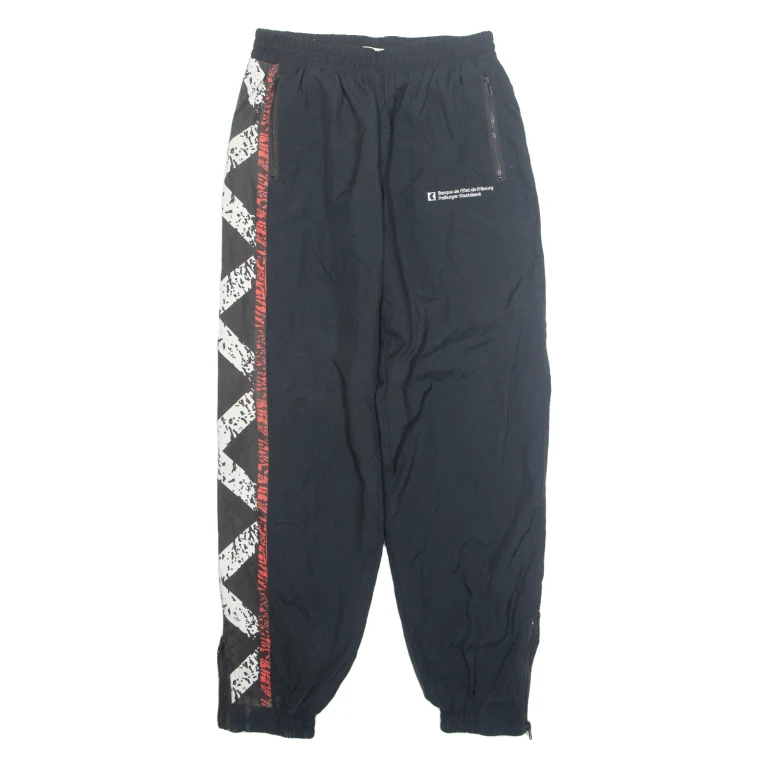 Mens Track Pants Black Tapered L W29 L31