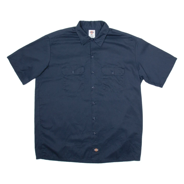 DICKIES Mens Worker Shirt Blue Long Sleeve XL