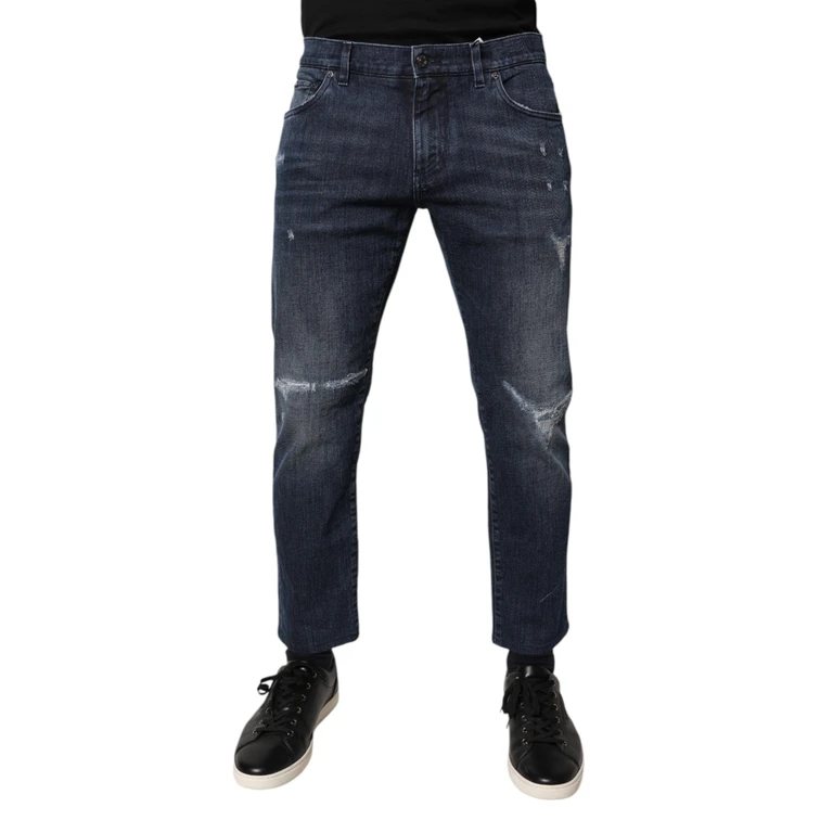 Dolce & Gabbana Blue Cotton Stretch Skinny Men Denim Jeans Elastane Clothing - Men
