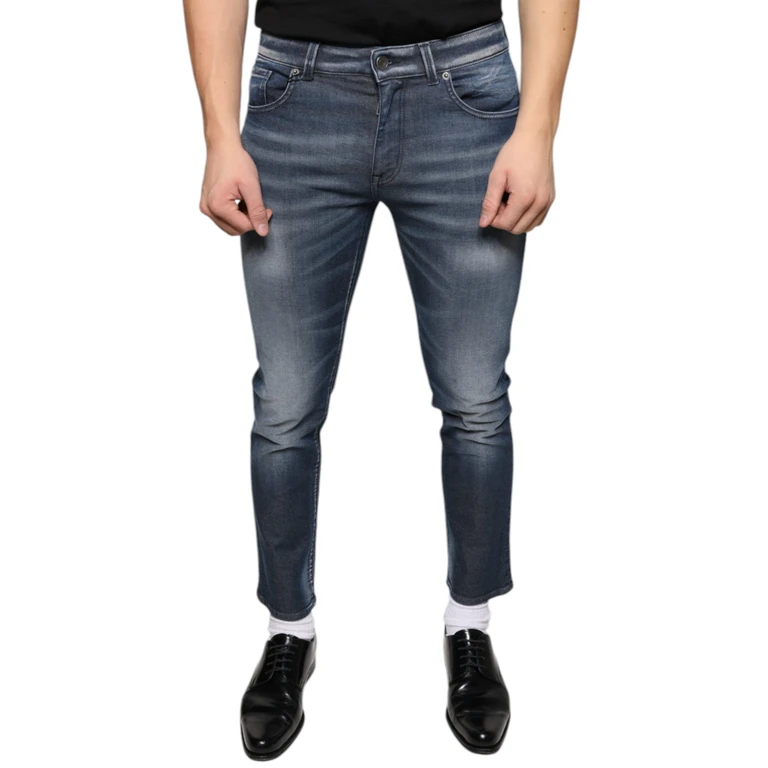 Dolce & Gabbana Dark Blue Washed Cotton Skinny Denim Jeans Elastane Clothing - Men