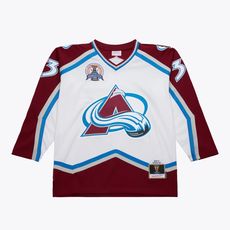 Men's NHL White Jersey Avalanche 2000 Patrick Roy