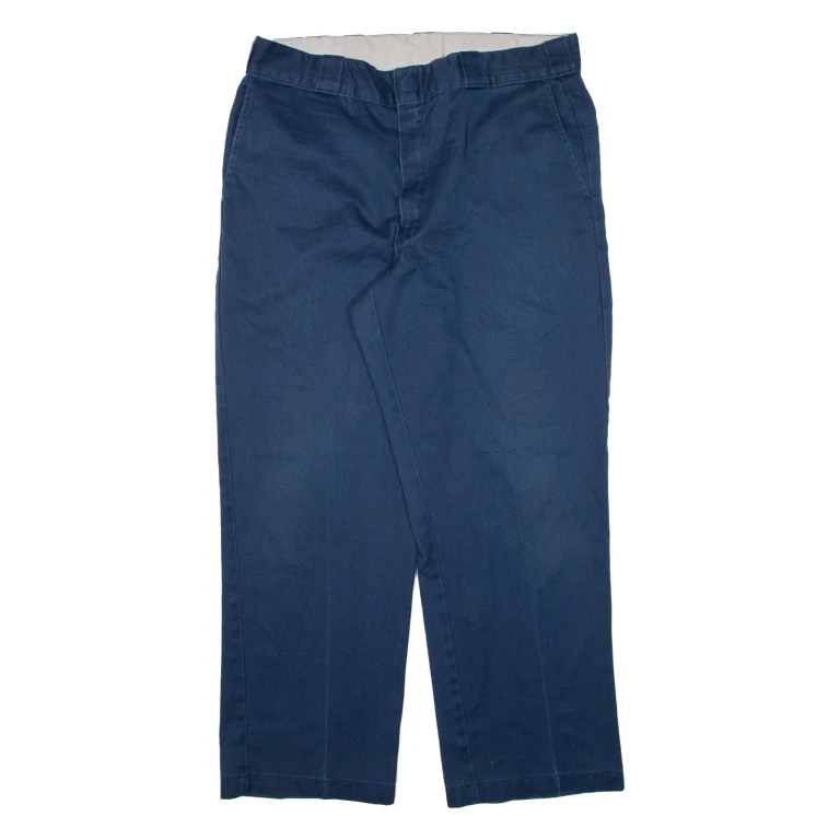 DICKIES Workwear Mens Trousers Blue Regular Straight W35 L27