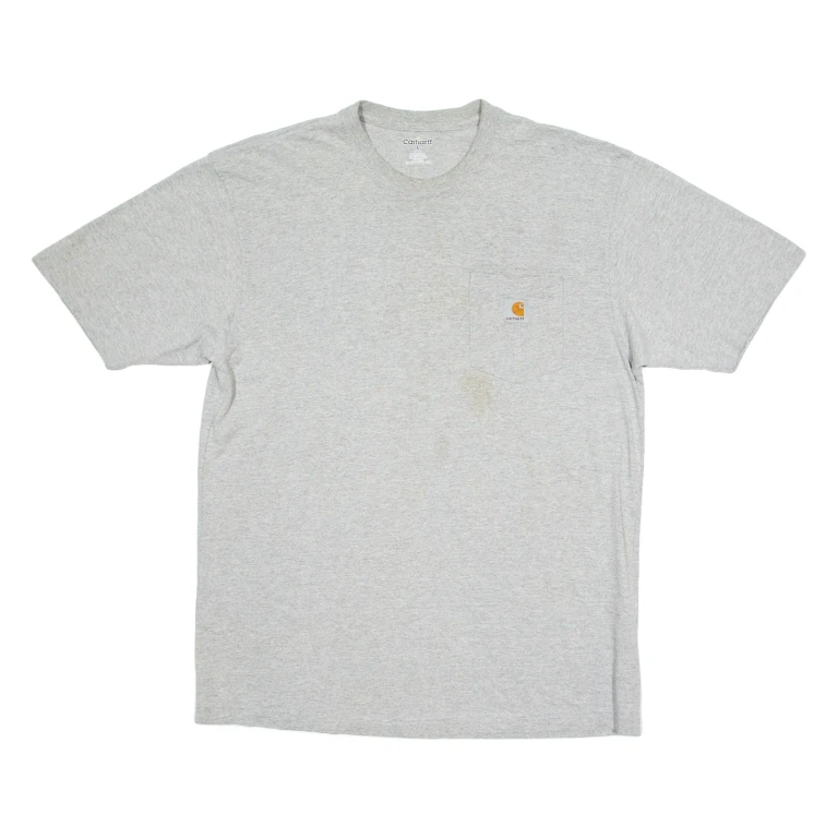 CARHARTT Tall Mens T-Shirt Grey Crew Neck L