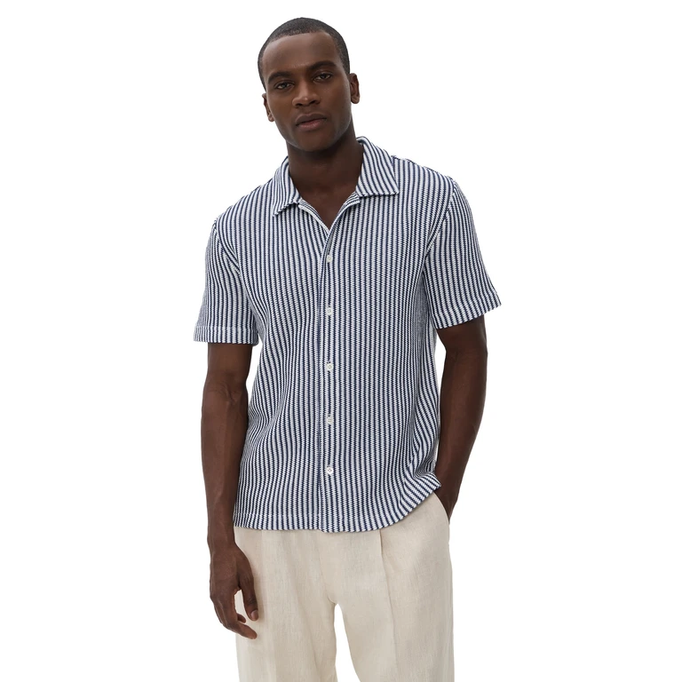 Madewell Madewell x Shopbop Crochet Knit Button Down Shirt Deep Water S