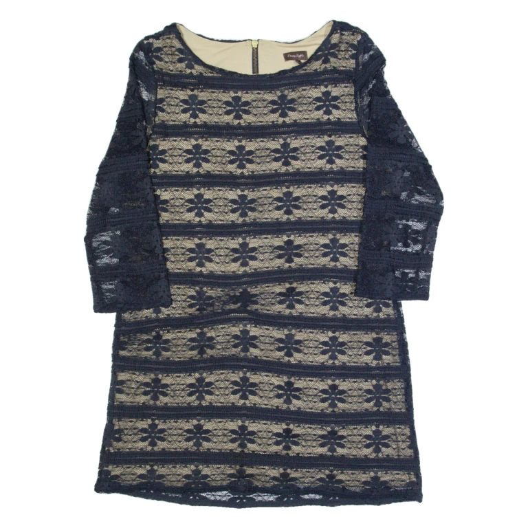 PHASE EIGHT Womens Bodycon Dress Blue Lace Long Sleeve Knee Length UK 14