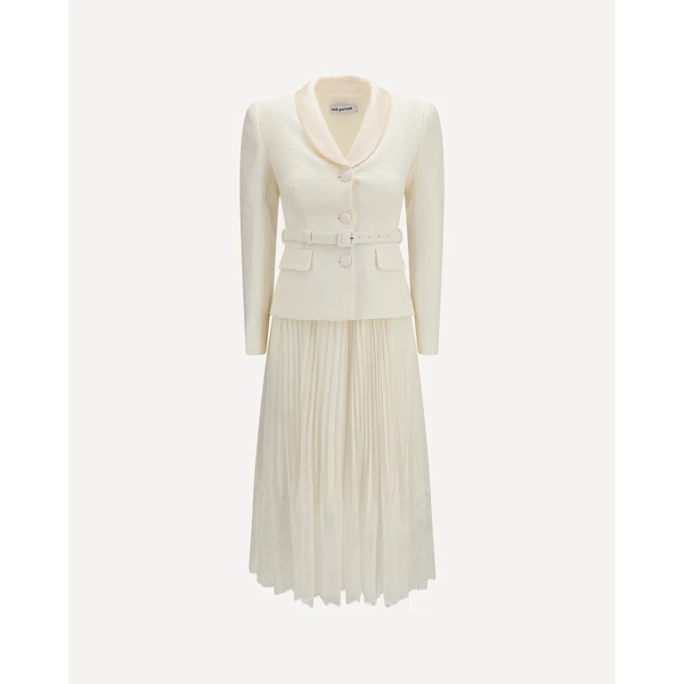 Bouclé midi Dress with shawl collar Female 12