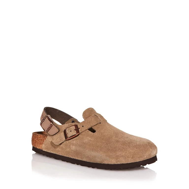 Tokio Suede Leather Footbed Clogs