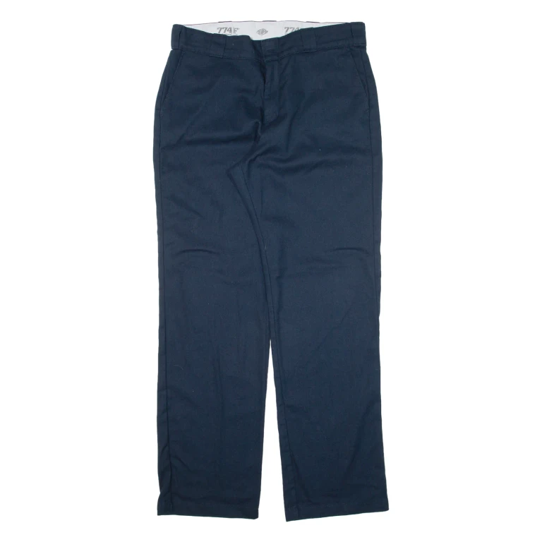 DICKIES 774F Workwear Womens Trousers Blue Regular Straight W34 L31