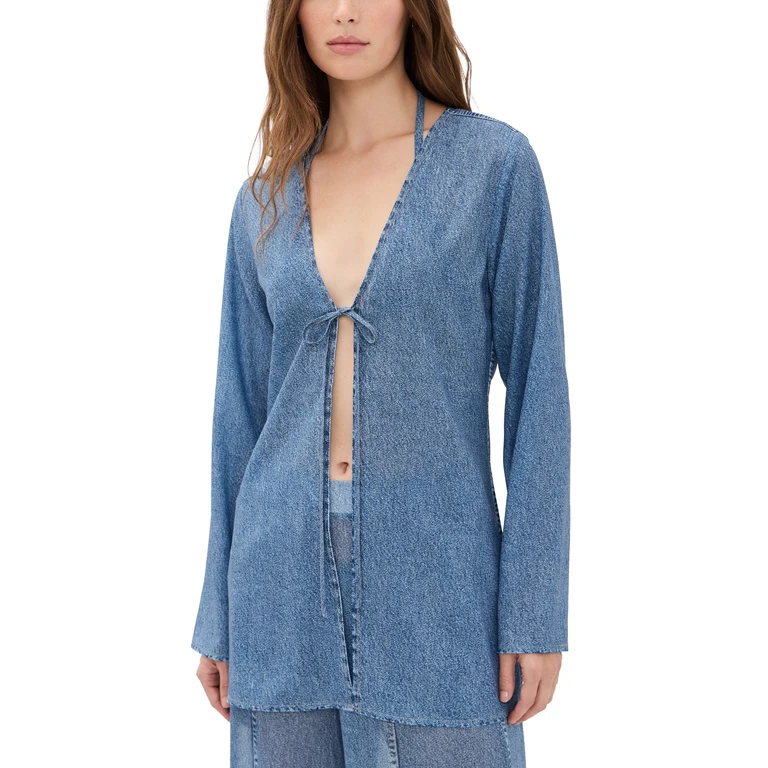 rag & bone Miramar Crinkle Cover Up Top minet L