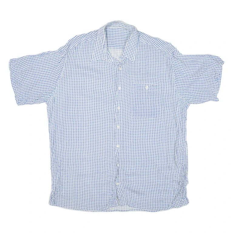 Mens Shirt Blue Crazy Pattern XL