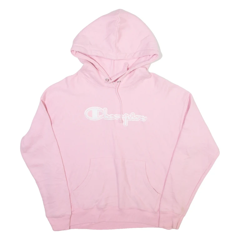 CHAMPION Womens Pink Hoodie L