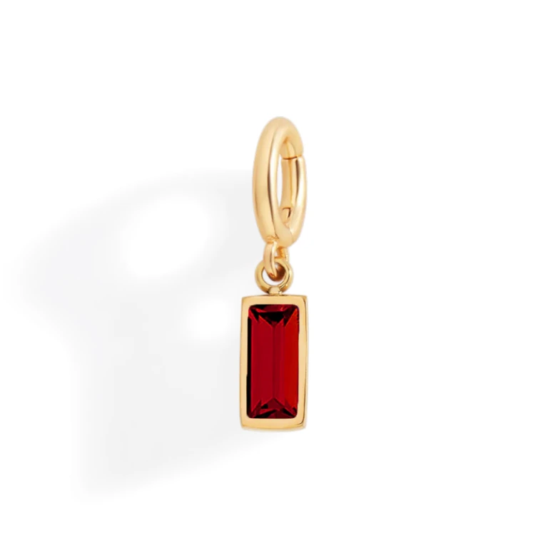 Dainty Baguette Birthstone Charm