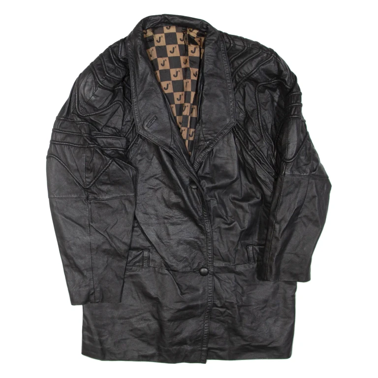 Womens Jacket Black Faux Leather L