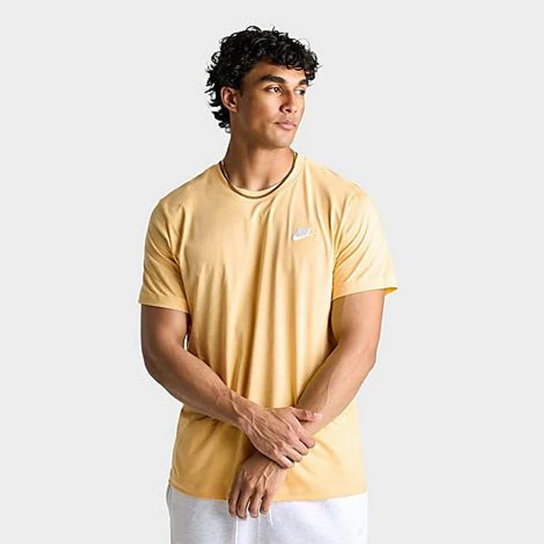 Nike Men's Sportswear Club T-Shirt in Topaz Gold Size: XS