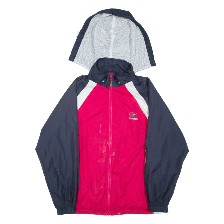 REEBOK Womens Track Jacket Blue Colourblock M