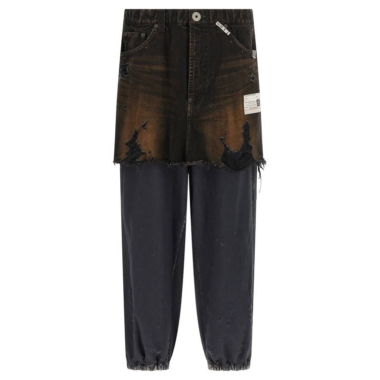 Black Cotton Casual Pants - Men