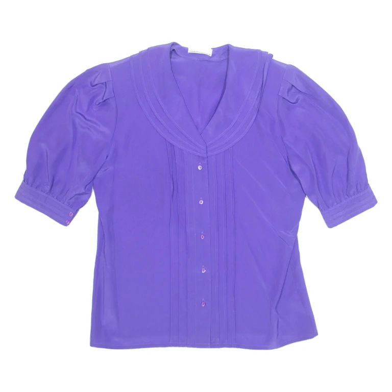 Womens Blouse Purple V-Neck M