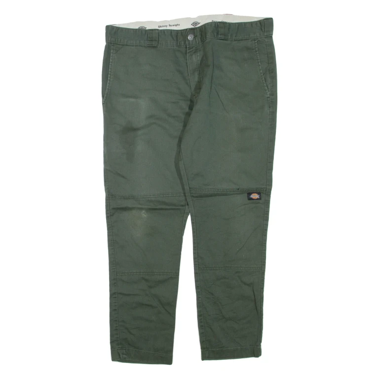 DICKIES Mens Trousers Green Regular Skinny W38 L30