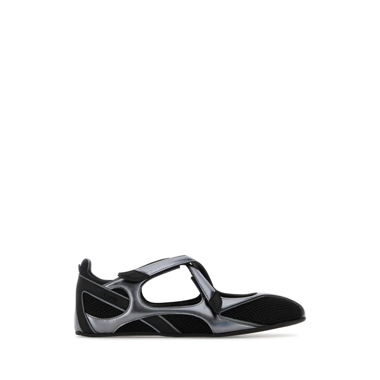 Two-Tone Mesh And Synthetic Leather Nomad Ballerinas Black Ballerine - Women