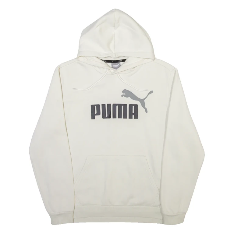 PUMA Mens White Hoodie M