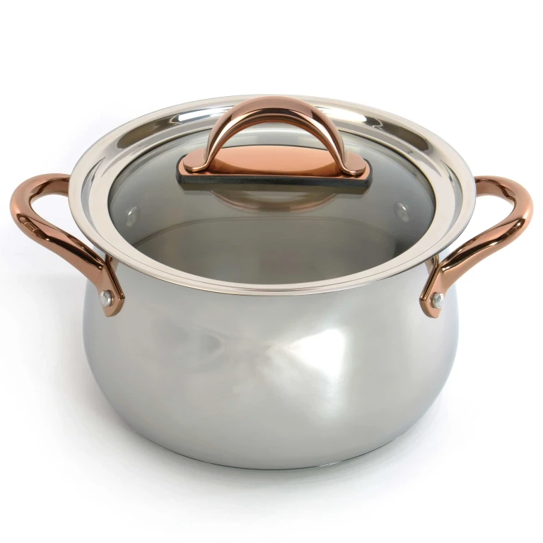 BergHOFF Ouro Gold 18/10 Stainless Steel 9.5" Stockpot with Glass Lid 8.1qt.