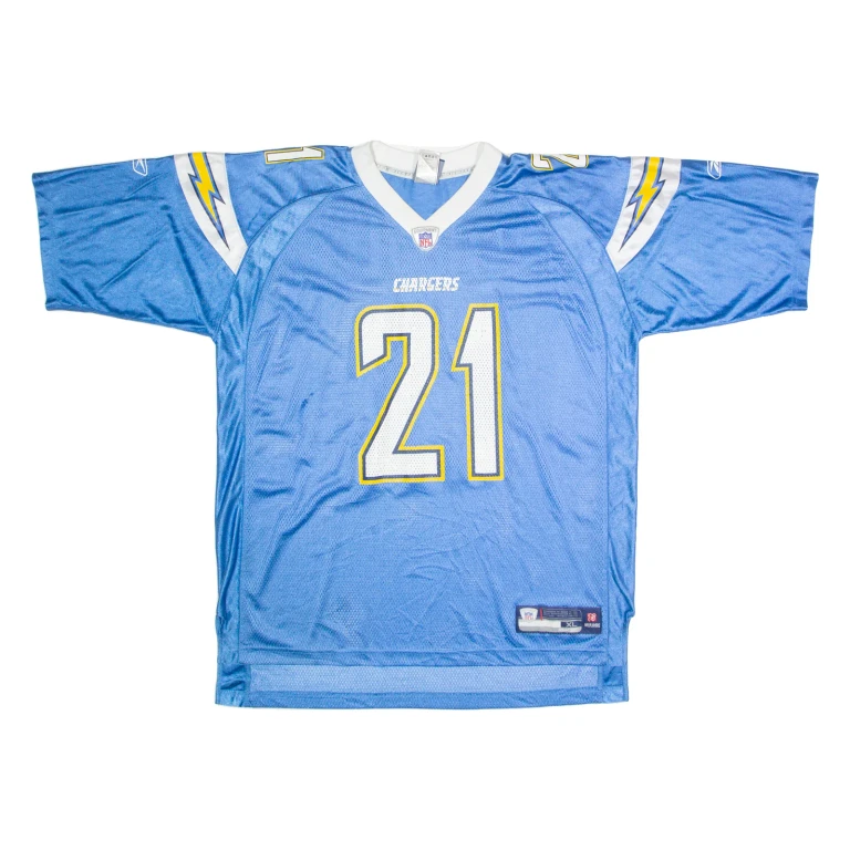 REEBOK San Diego Chargers Home #21 Tomlinson Mens Jersey Blue USA V-Neck XL