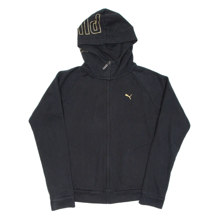 PUMA Womens Black Hoodie Full Zip M
