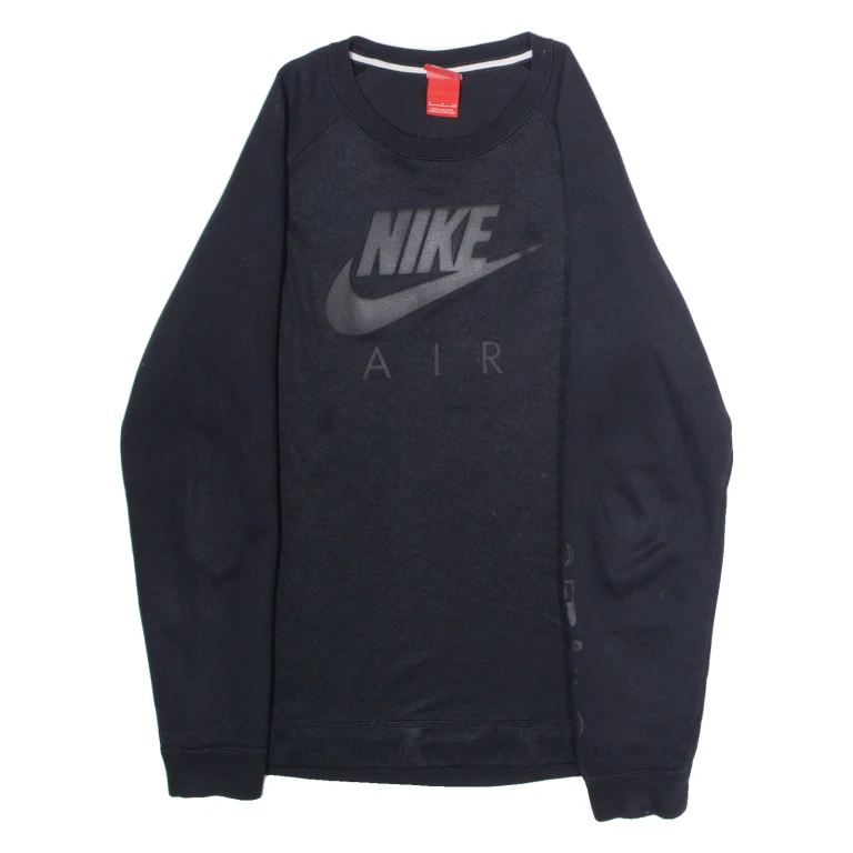 NIKE Air Mens Sweatshirt Black Crew Neck S