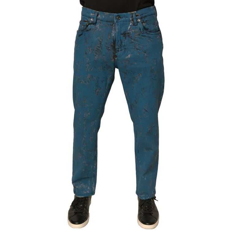 Dolce & Gabbana Blue Logo Cotton Stretch Skinny Denim Jeans Elastane Clothing - Men