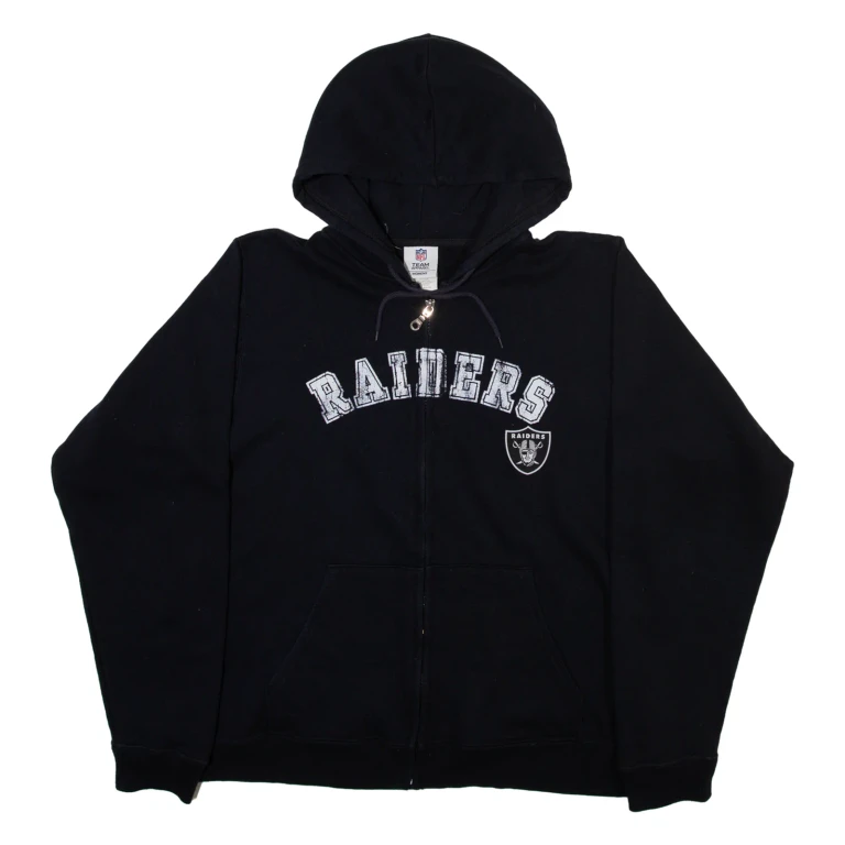 NFL Raiders Womens Black Hoodie Full Zip USA XL