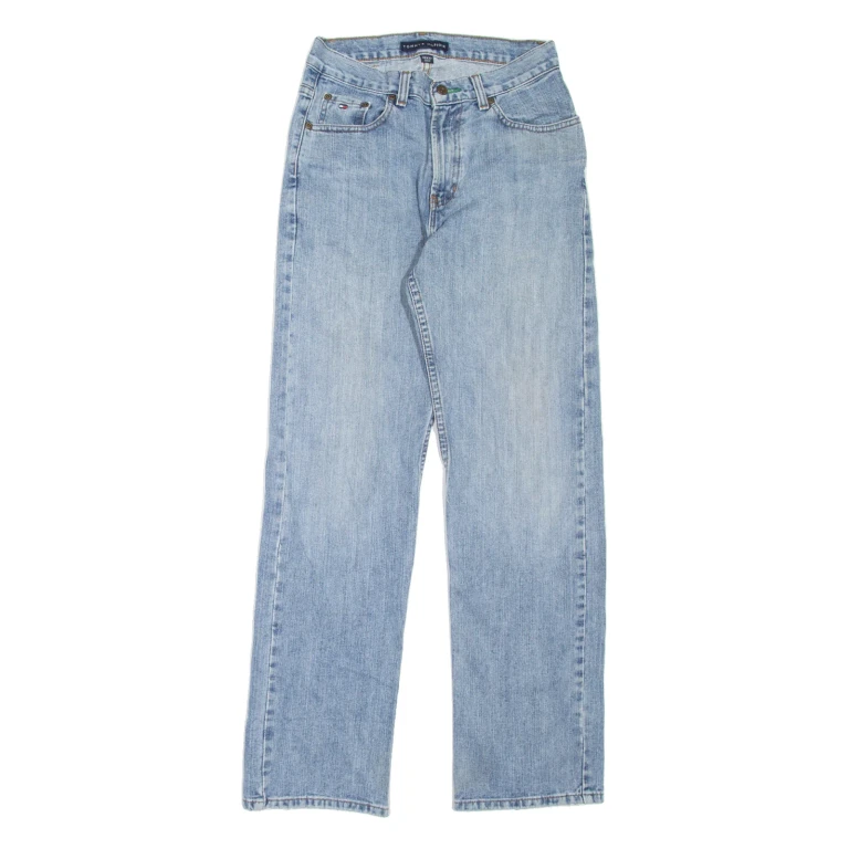 TOMMY HILFIGER Womens Jeans Blue Regular Straight Stone Wash W30 L32