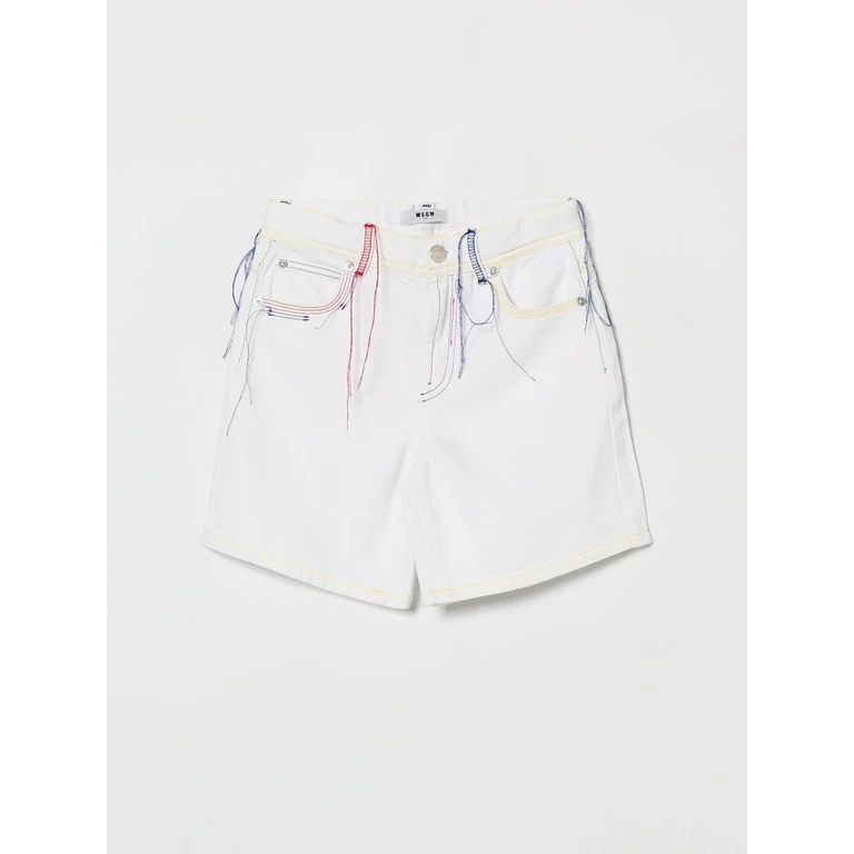 MSGM Kids Denim Shorts with Stitching (S6MSJGSH041001)
