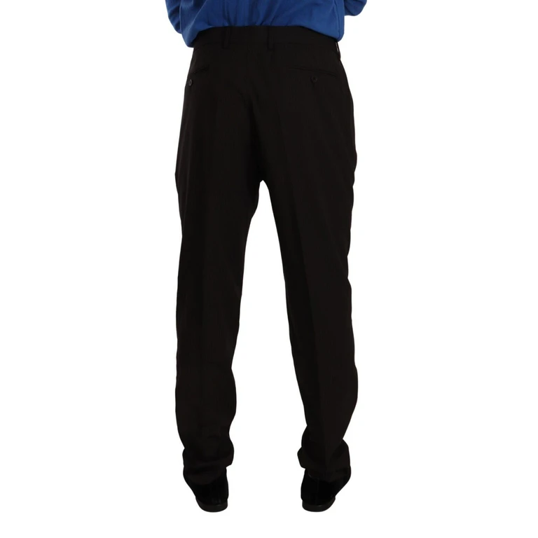 Dolce & Gabbana Brown Wool Skinny Formal Dress Pants Virgin Elastane - Men