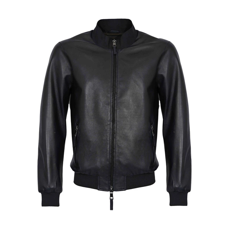 Blouson En Cuir - Bleu (DEREKSEAMLESS16)