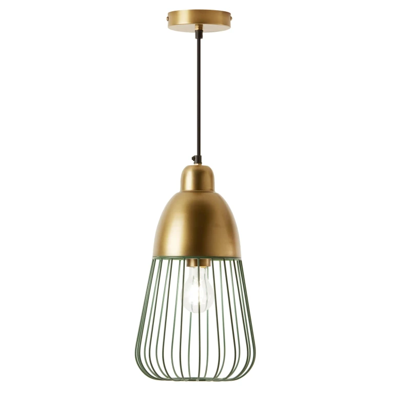 Hanging Lamp - Emerald & Gold