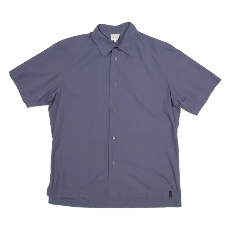 CALVIN KLEIN Mens Plain Shirt Blue L