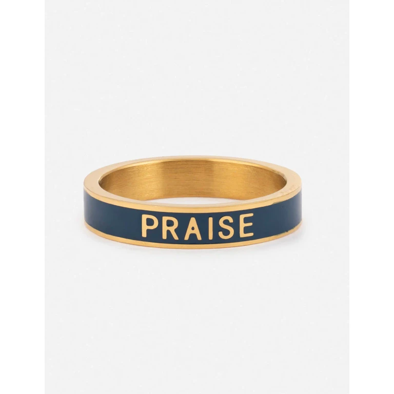 Navy Enamel Praise Ring