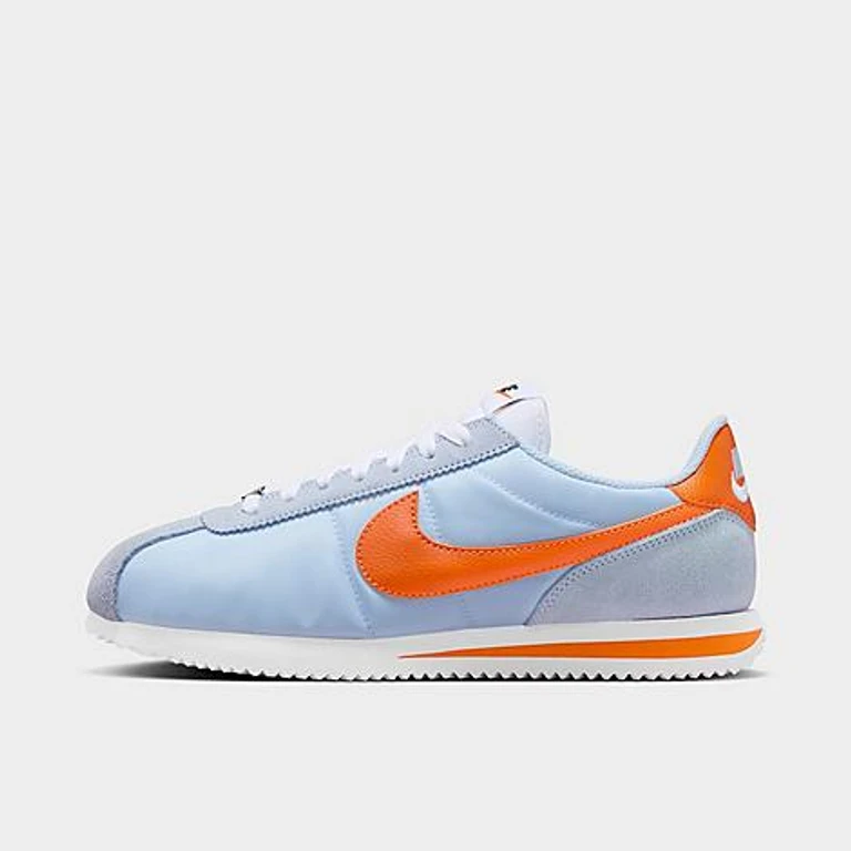 Nike Women's Cortez Textile Casual Shoes in Hydrogen Blue/White/Hot Curry Size: 5.0