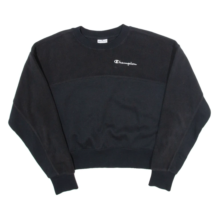 CHAMPION Womens Sweatshirt Black XS