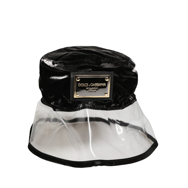 Dolce & Gabbana Black Nylon Plastic Fisherman Bucket Capello Hat - Men