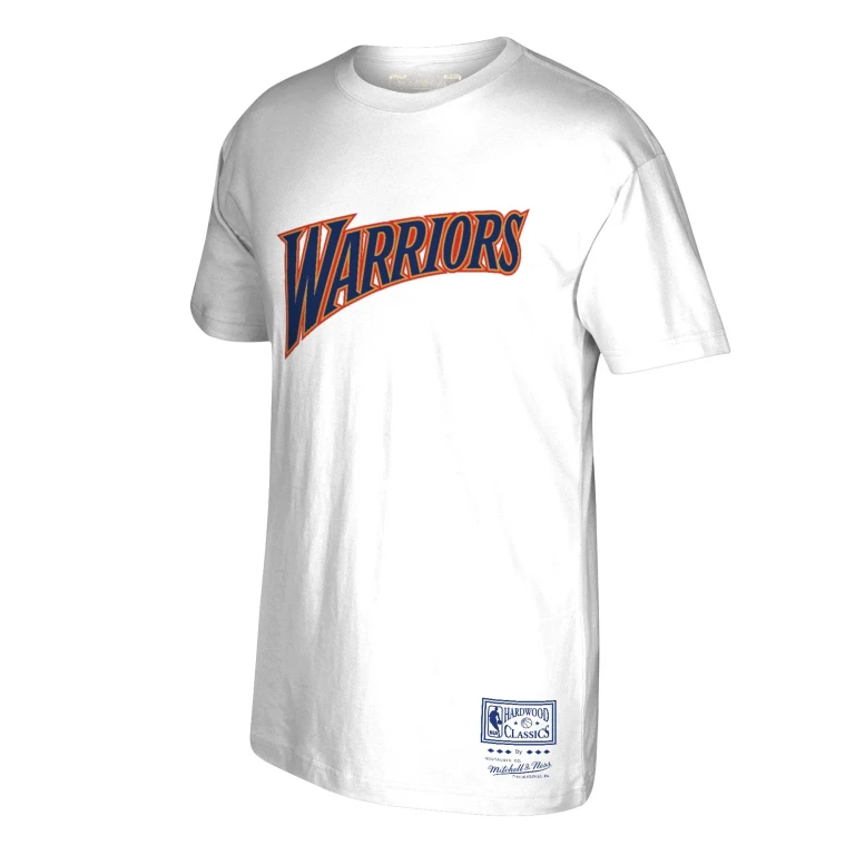 Men's NBA Golden State Warriors Hardwood Classics Wordmark Tee T-Shirts